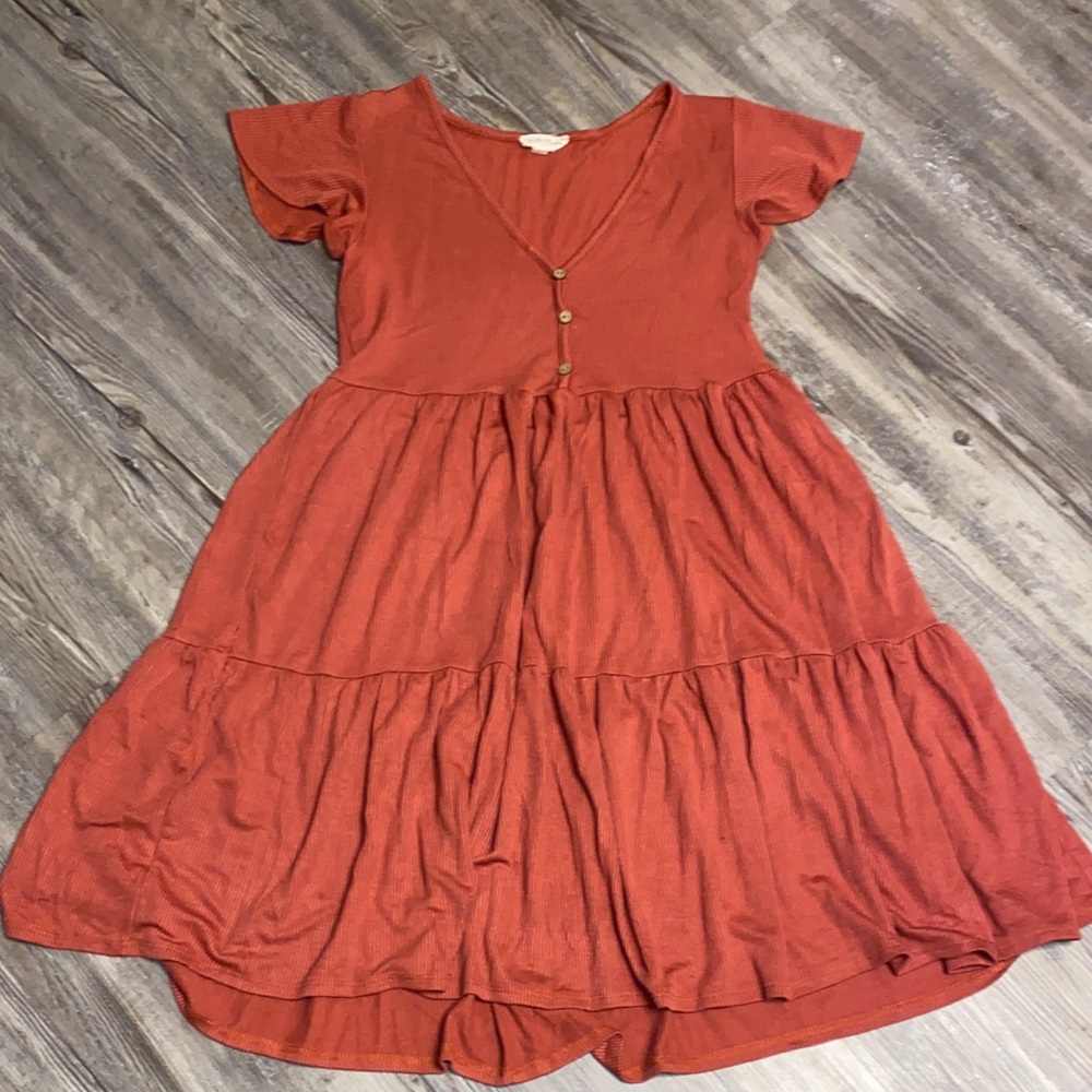 EUC Girls L SEE YOU MONDAY Stretchy Henley Dress